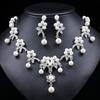 Branches Pearl Necklace Earrings Set Vintage Accessories Collarbone Chain Bridal Dress