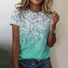 New Summer Women's Colorful T-shirt Fashion 3D Printed Pattern Round Neck Short Sleeve Loose Comfortable Top Clothing Women's T-shirt