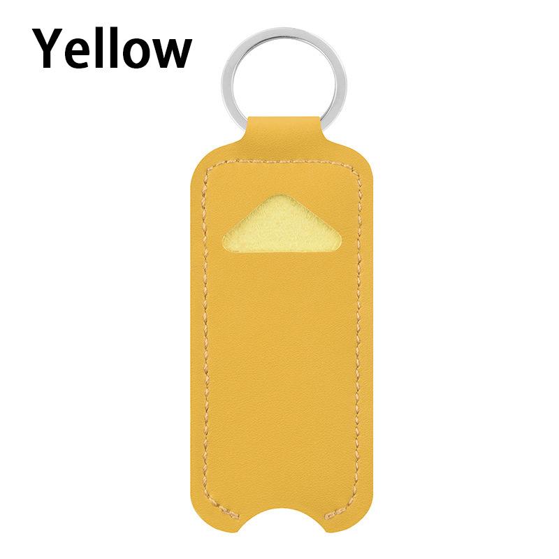 Lipstick Lip Gloss Bag Keychain Holder PU Leather Chapstick Pouch Key Ring Portable Lip Balm Bottle Packaging Cover Key Chain