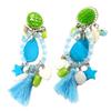 [Q1261] - Designer Clips 'Lilipoupettes' Green Turquoise Silver - 65x25 Mm