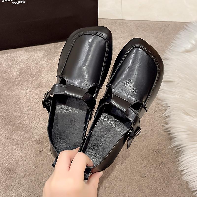 Fashion Genuine Leather  Women's Flat Shoes Loafers 2024 Spring and Autumn New Comfortable Soft-soled Flat Shoes