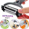 Convenient Melon Gadget Slicer Tool Vegetable Fruit Potato Carrot Peeler Grater Multifunctional 360 Degree Rotary Kitchen Cutter
