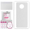 apgo Protective Skin Sticker for the Back Compatible with Nokia G300, Wrap Film, Foil, Vinyl - Pattern Transparent Carbon