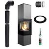 Freestanding Fireplace Stove KRATKI REN L Left 7 kW Ø150 Mounting Kit