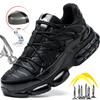 Air Cushion Safety Shoes Men Steel Toe Sneaker Puncture Proof Sport Work Shoes Man Safety Boots Black Male Work Boots Plus Size