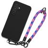 Bracelet Case for Samsung Galaxy S24 Plus - S24+, Black Shockproof Protection with Detachable Multicolored Bracelet