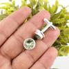Green Amethyst Gemstone 925 Solid Silver Handmade Men's Jewelry Cufflinks 0.50" CL-4-13