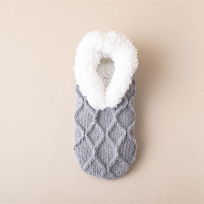 1Pair Thickened Warm Non Slip Floor Socks Velvet Shoes Home Use Women's Winter