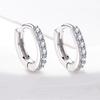 S925 Sterling Silver Japanese and Korean Diamond Single Row Diamond Ear Clip Earrings Circle Earrings Retro Women's Light Luxury Earrings