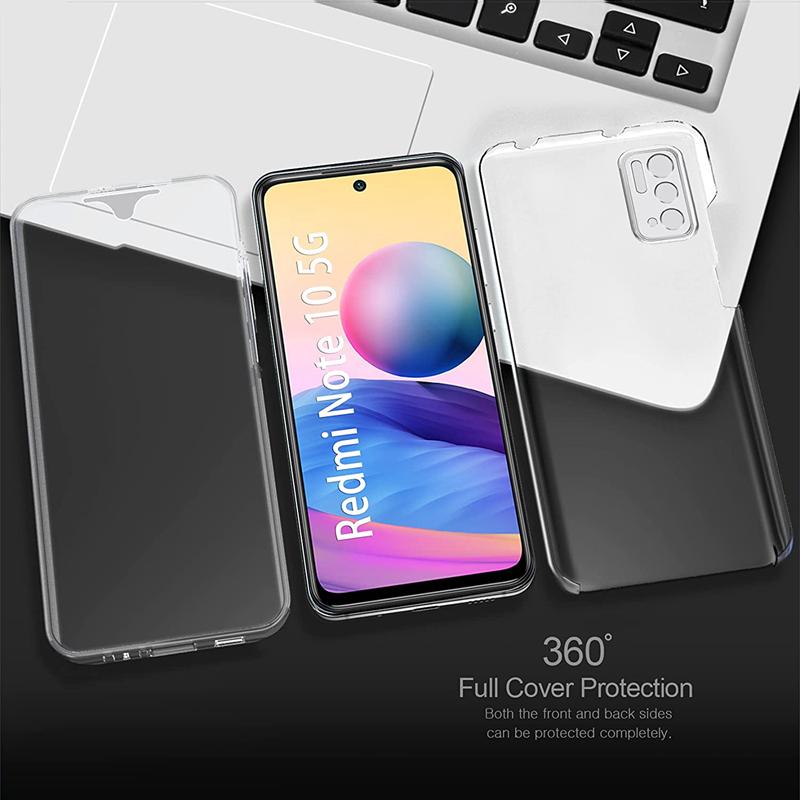 360 Degree Case Silicone Cover 2 In 1 Front+Back Soft Cover Redmi 10C 9 9AT 9A 9C NFC 10 Note 11 11S 9s 8T 8 Pro 10 10s Samsung A14 A34 A54 A24 5G