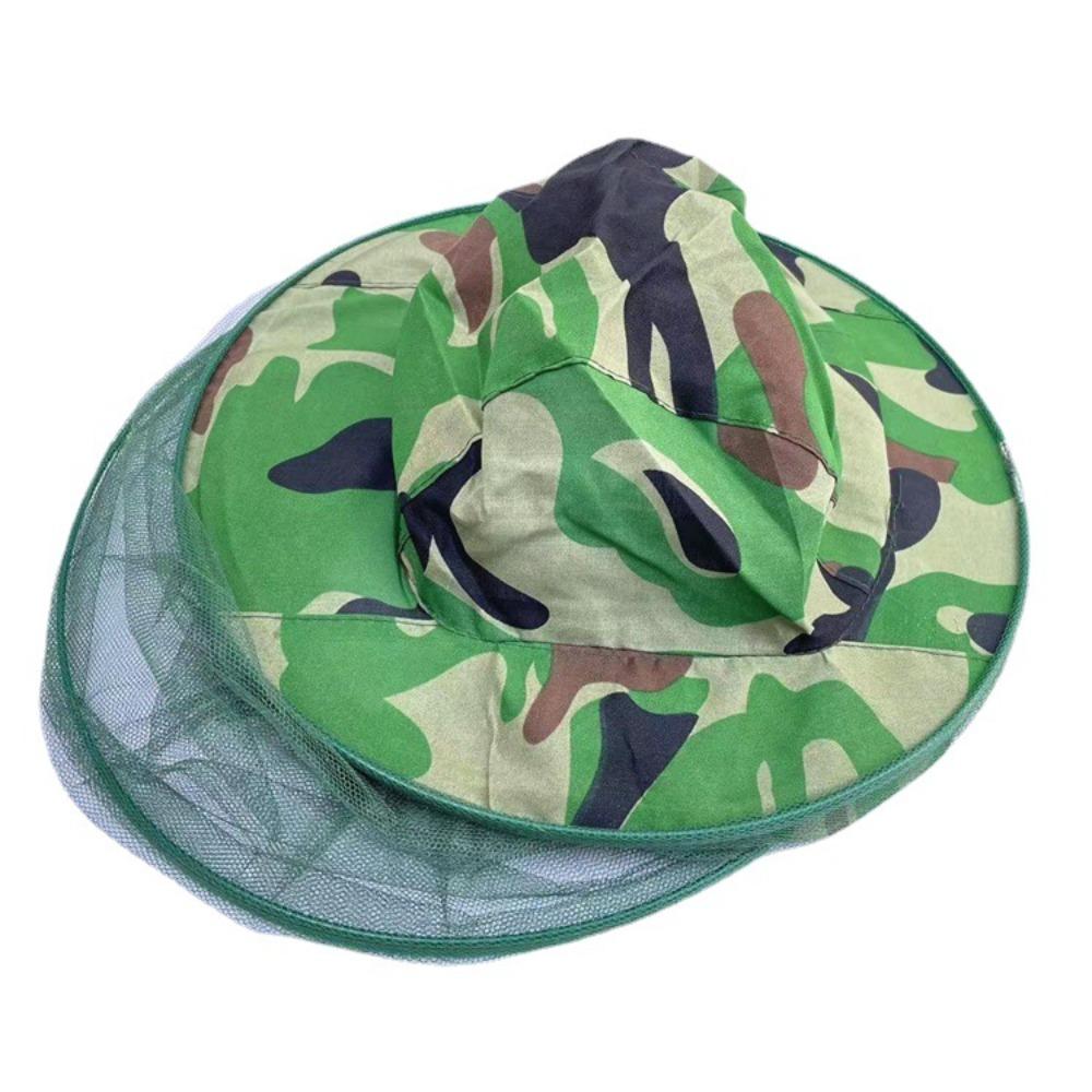 Camo Yellow Gauze Hat Mosquito Prevention Beekeeping Hat Hot Sun Hat  Fishing