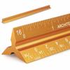 12-inch Architectural Scale Ruler, Aluminum, Architectural Scale Triangular Scale Ruler for Architects, Draftsmen, Students, and Engineers, Gold