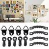 Small Triangle Picture Frame Hanger Hooks with Screws Rustproof Wall Hanging Ring Hooks Kit Hardware Accessories