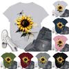 Women's Fashion Casual Printed Short Sleeve Round Neck Pullover Tops