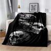 Skull Horror Throw Blanket Fleece Warm Cozy Soft Blanket for Couch Bed Colorfast Anti-Static Machine Wash  Blankets for Beds