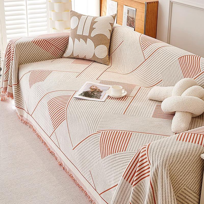 Nordic Sofa Throw Blankets Outdoor Camping Picnic Large Blanket Leisure Relax Beach Towel White Travel Rug Tassels Chenille