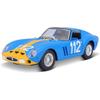 Bburago 1/24 Scale Ferrari 250 GTO #112 Blue / Diecast Model Car, Finished Model, 18-26305
