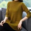 Women's Sweaters Pullover Solid Half High Collar Thick Warm Long Knitted Sweaters Winter Female Tops Bottoming Shirt