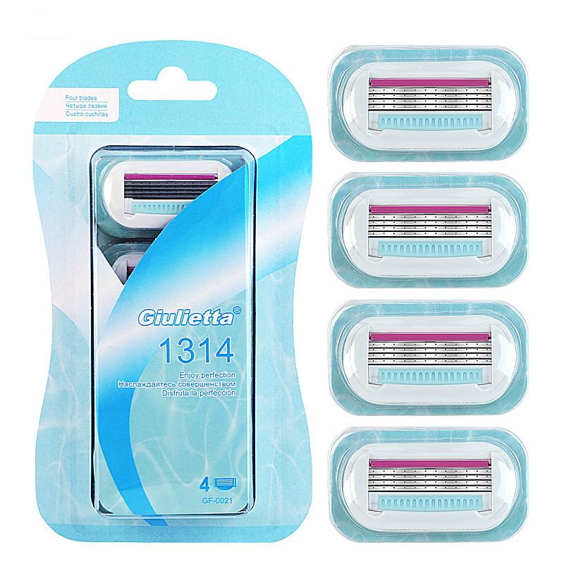 Razor Blade For Women 4pcs/lot 4 Layer Stainless Steel Shaving Blades Safety Beauty Shaver Female