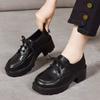 British Style Platform Lace-up Small Leather Shoes Women's Autumn New Fashion Heightening Single Shoes Non-slip and Wear-resistant Versatile Low-top S