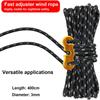 4Pcs Outdoor Guy Lines Tent Cords Reflective Camping Rope with Aluminum Guylines Adjuster Tensioner Pouch for Tent Tarp Canopy