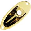 Guyker Guitar Oval Curved Metal Jack Plate, Boat Shape Input Jackplate Socket Ferrule Output for Electric Guitar Bass Replacement Parts, HJ001 Gold