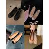 Sheepskin Version Cross Strap Mary Jane Shoes Women's Bow Rivet Round Head Flat Ballet Style Single Shoes
