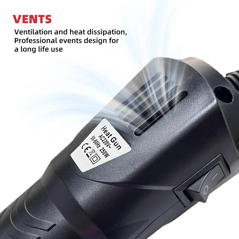 Новый 220 В термофен электрический вентилятор 250 Вт с дисплеем DIY ремесло тиснение термоусадочная пленка ПВХ ремонт кабеля