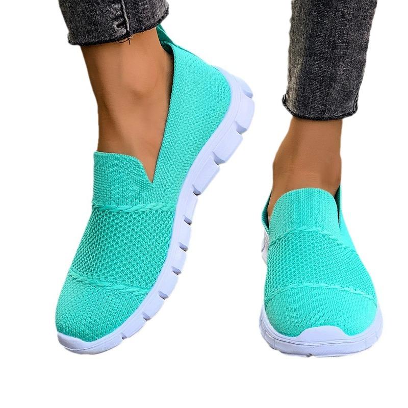 Summer New Casual Single Shoes Breathable Mesh Round Head Comfortable Casual Shoes Women's Foreign Trade Cross-border Large Size Women's Shoes