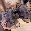Black Mesh Bow  Hair Claw Vintage Elegant Hair Clamp Hairpin Shark Clips For Women  Hair Accessories