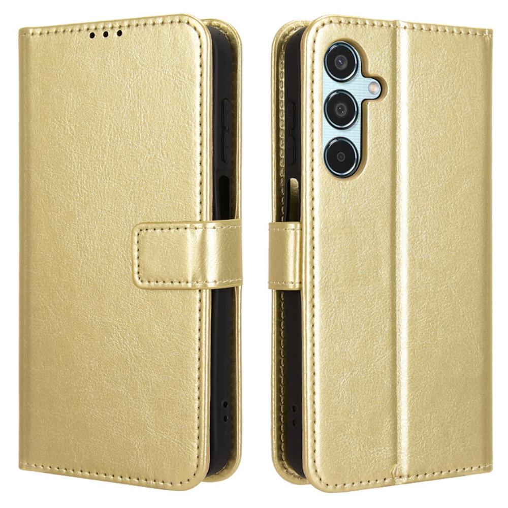 For Samsung Galaxy M35 5G Wallet Case Crazy Horse Texture Leather Stand Phone Cover
