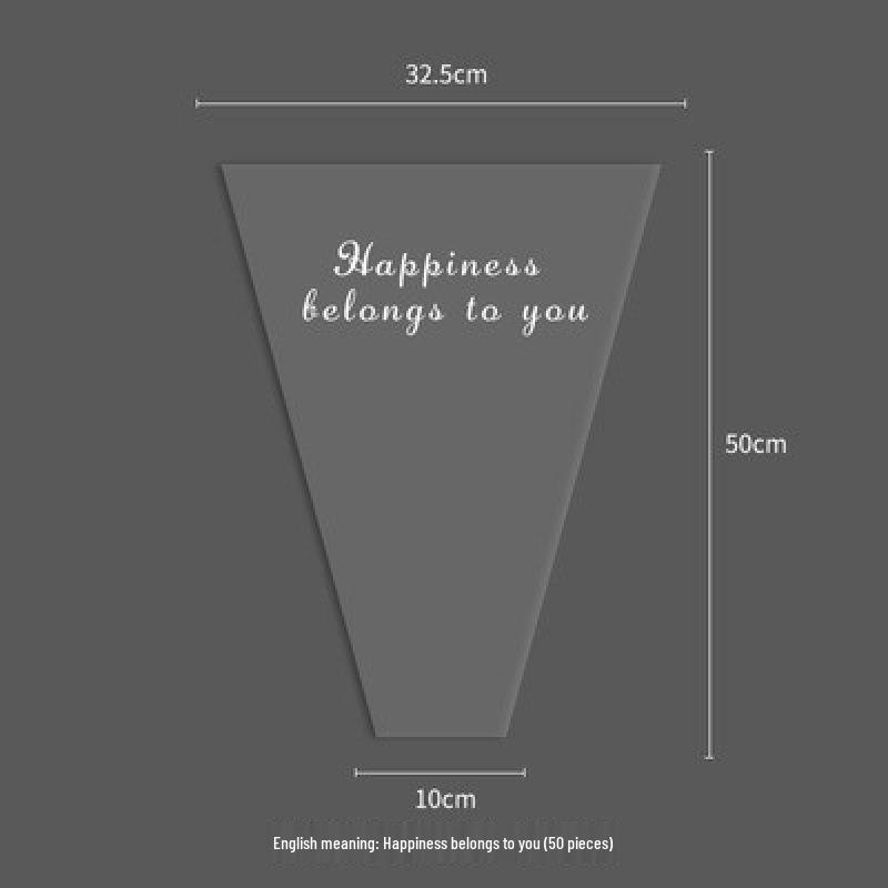 Chinese Style Transparent Floral Packaging Bag - Waterproof Kraft Paper