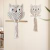 Owl Macrame Wall Hanging Decor for Living Room Office Bedroom Hand Woven Boho Tapestry Owl Markaf Wall Art Crafts