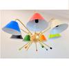 Modern Shades Multicolored 7 Arms Sputnik Chandelier Iconic Italian Brass Fixture Light