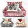 Dog Sofa Kennel Plaid Design Winter Warm Cat Sleeping Mat Cushion Nest Comfortable Puppy Bed House Pet Bed Supplies