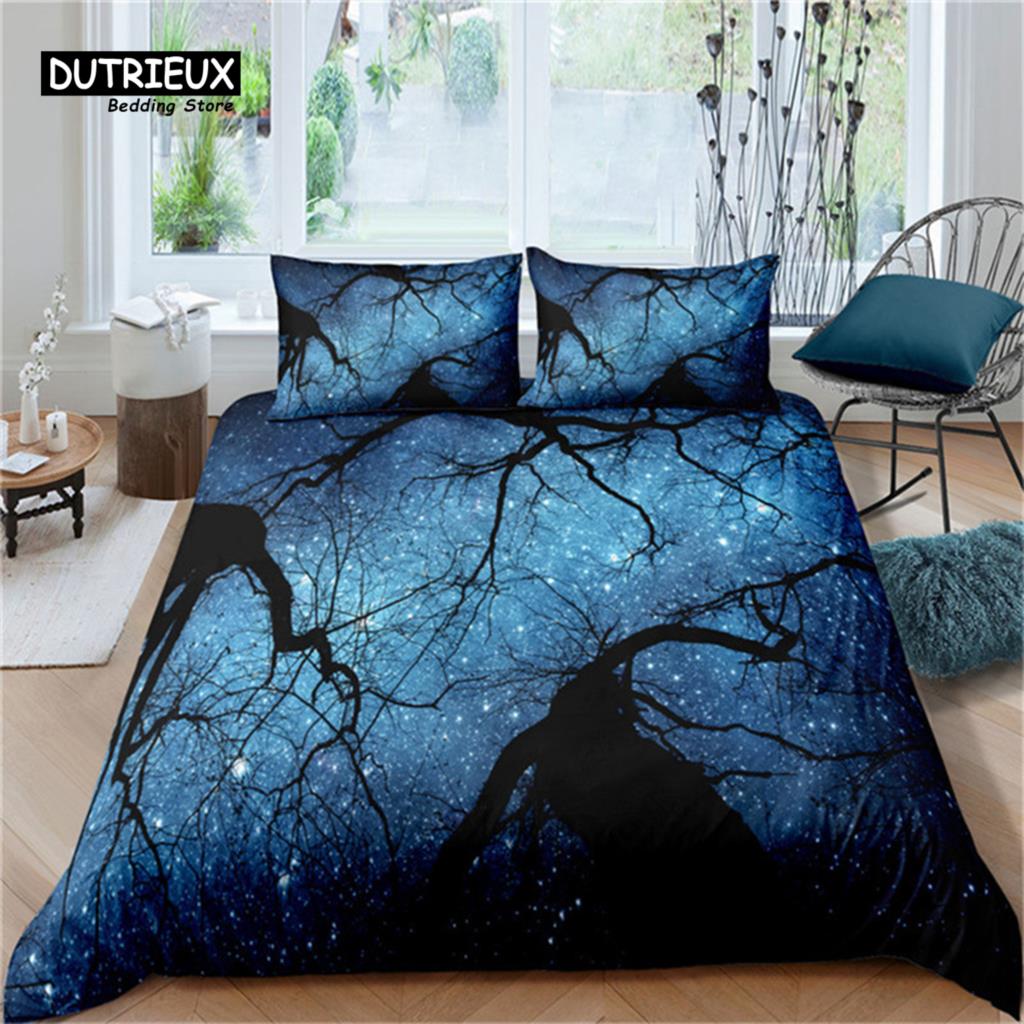 Landscape Starry Sky Duvet Cover Microfiber 3D Print Galaxy King Queen Bedding Set For Kids Teen Boys Girls Gift Bedroom Decor