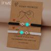 2Pcs Couple Bracelet Matching Bracelets Love Lucky Bead Luminous Bangles for Friendship Lucky Wish Jewelry Gift Card Bracelet