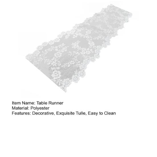 Vintage Lace Table Runner Hollow Flower Pattern Reusable Table Flag for Banquets Weddings Christmas Dinner Table Accessory
