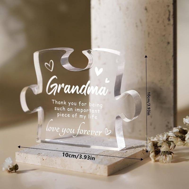 Grandma Gifts: Acrylic Block – Christmas/Birthday/Mother’s Day (from Granddaughter/Grandson).