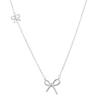 Banyan Tree S925 Silver Bowknot Necklace - Sweet Korean Style Clavicle Chain for Women