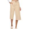 Women's Solid Color Cotton And Linen Fashionable Loose High Waist Cropped Casual Pants