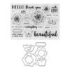 Clear Stamp Kit Unique Flower Design Transparent Template Embossing Cutting Die Set for DI