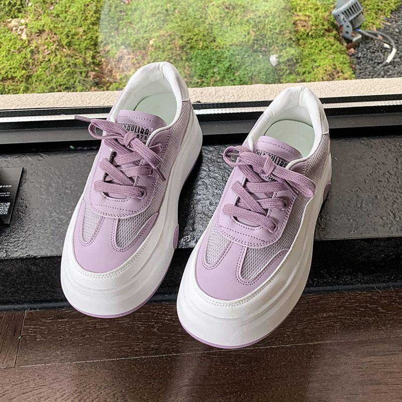 Mesh Breathable Thick-soled White Shoes Women's New Summer Thin Versatile Casual Sports Board Shoes