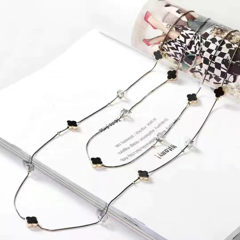 Two-tone Copper Chain Oil Drop Necklace Long Sweater Chain Autumn and Winter Female Hundred with New Clothes Accessories