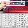 Car ABS Trunk Letters Logo Badge Emblem Decals Sticker For 4Matic GLC250 GLE350 GLS400 GLC43 GLE53 GLS63 V12