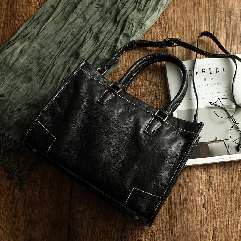 Johnature Genuine Leather Large Handbag Women Bag Natural Soft Cowhide Casual Tote Solid Color Simple Shoulder Bags