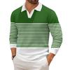 Men's Casual Fashion Printed Lapel Long-sleeved Knitted Bottoming Shirt Top