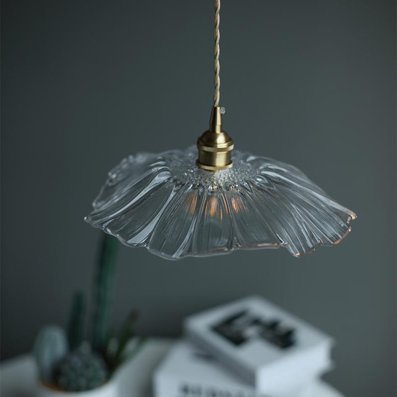 Modern Pendant Lights Flower Glass Hanging Lamps Home Decoration Lighting Living Room Bedroom Bedside Light Fixture Indoor