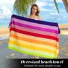 90*170 Cm Oversized Rainbow Stripe Beach Towel - Soft, Absorbent, Versatile Towel with A Strong Wrap for The Beach and Pool - Tropical Style