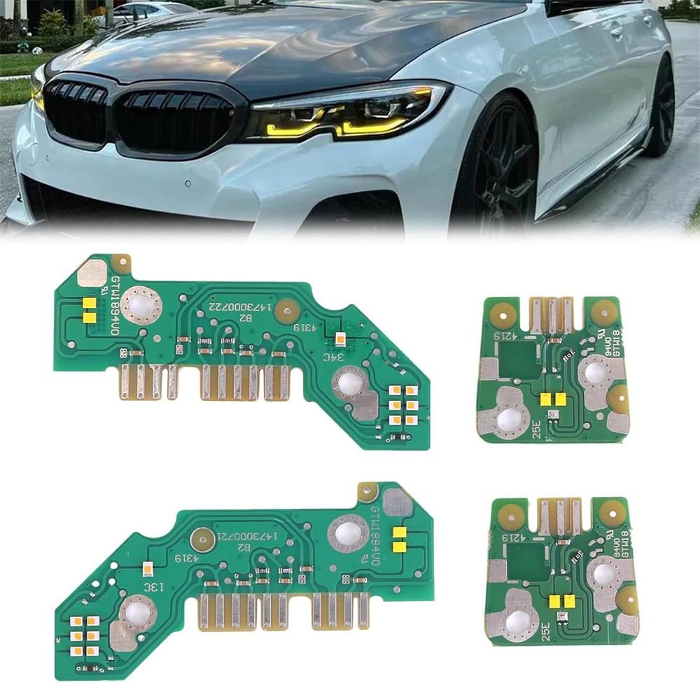 Yellow DRL Daytime Running Light LED Boards For BMW G20 330e 330i M340i 2019-22